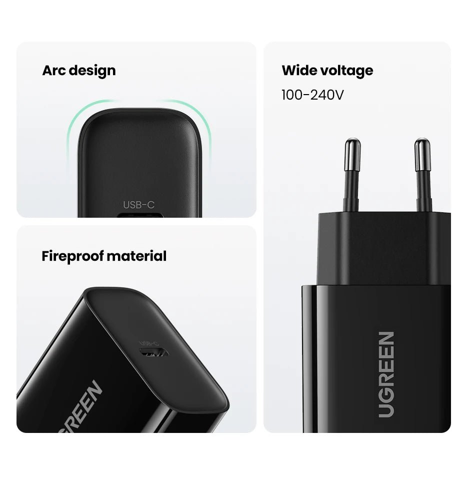 20W USB-C PD Fast Wall Charger for Smartphones and Tablets - 15