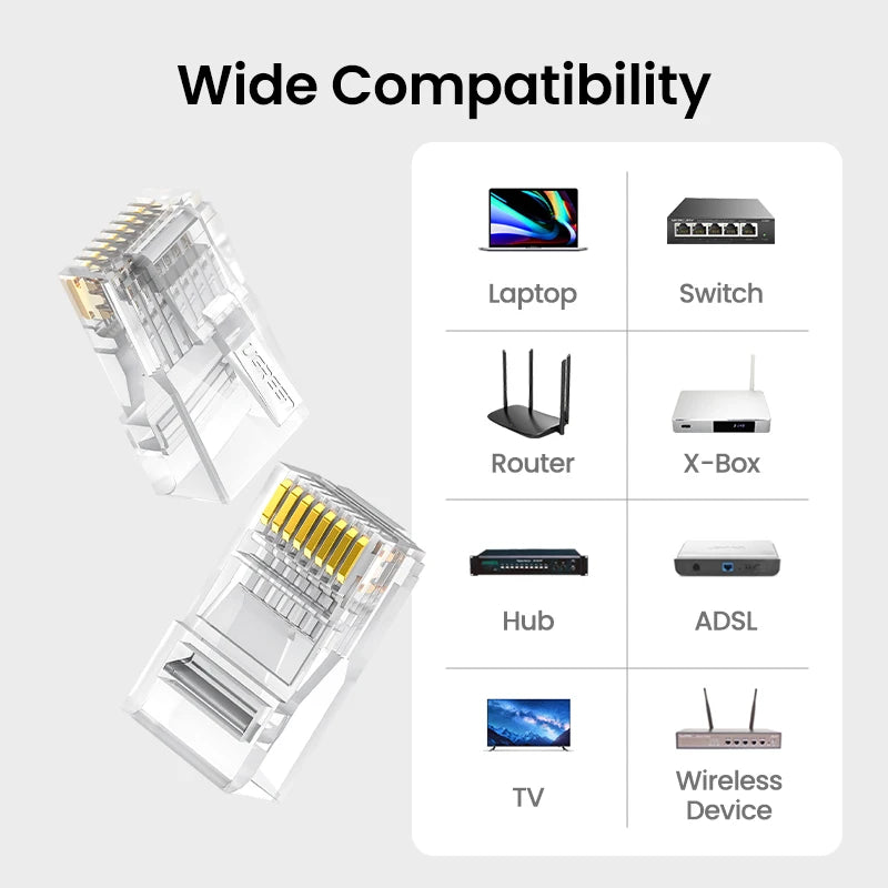 Cat 6 RJ45 Ethernet Network Cable Connector Plugs