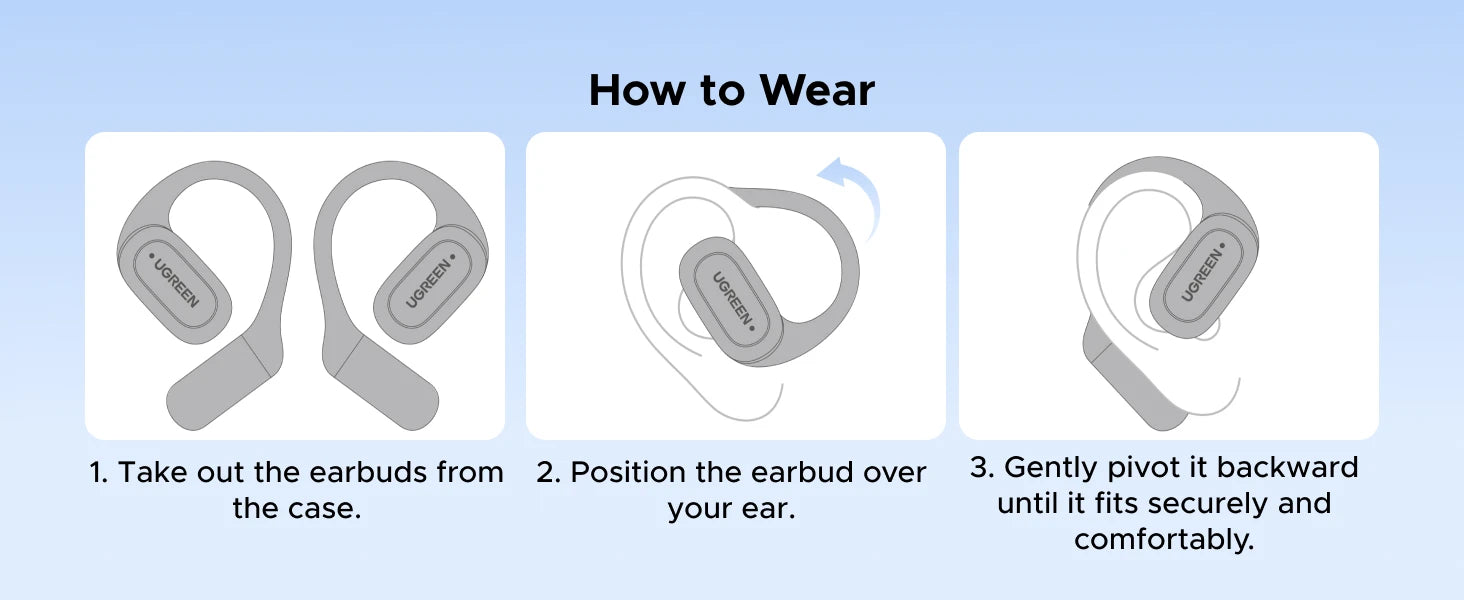 Open-Ear Bluetooth Wireless Sport Earbuds with Ear-Hooks - 22