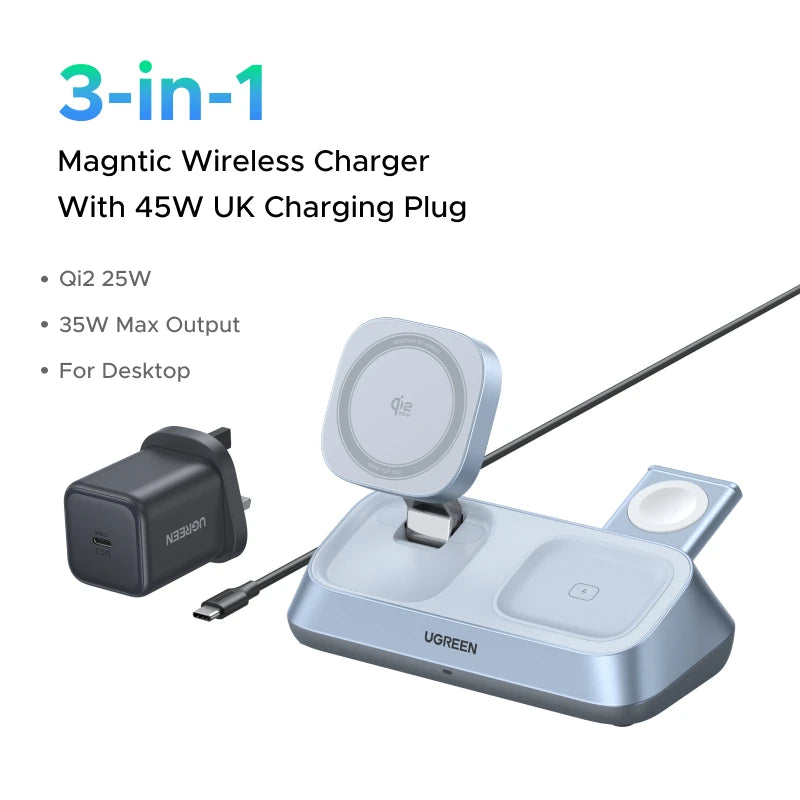 3-in-1 Magnetic Wireless Charging Station for Apple Devices - 24