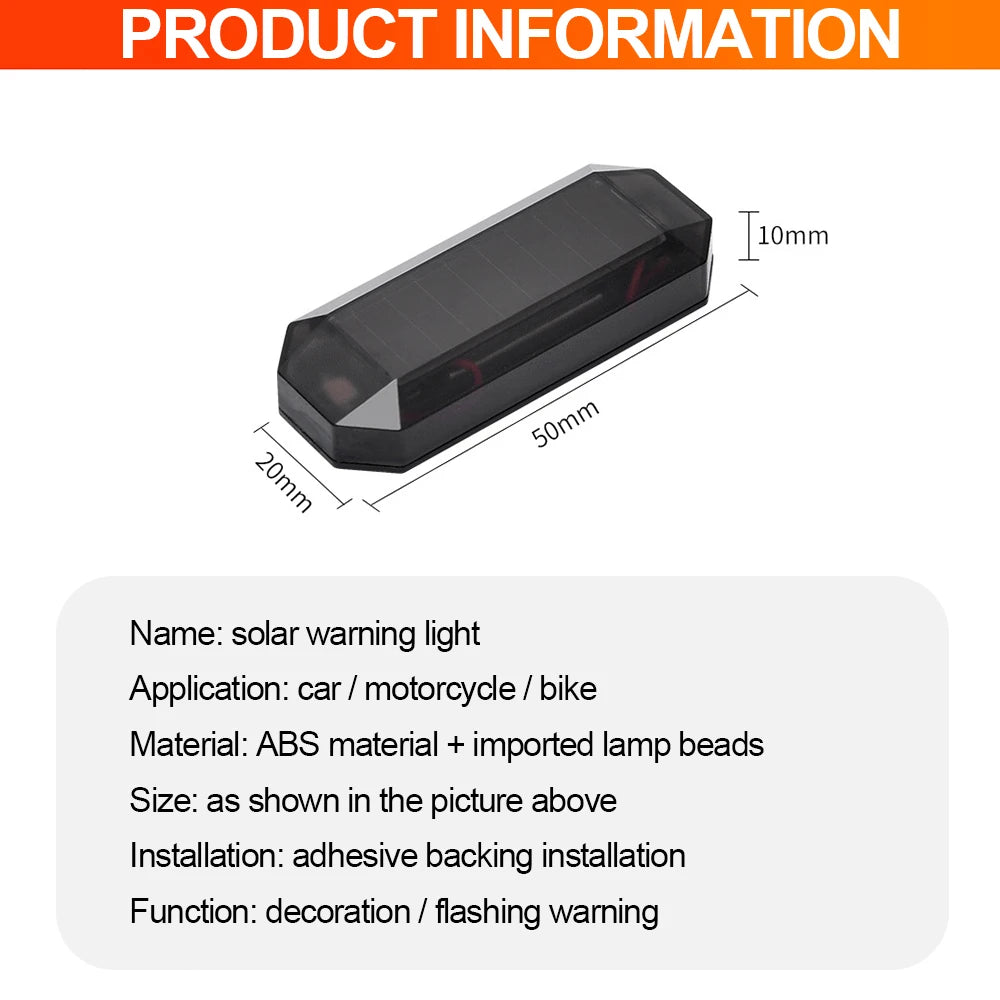 Solar Powered LED Simulated Car Anti Theft Strobe Warning Light