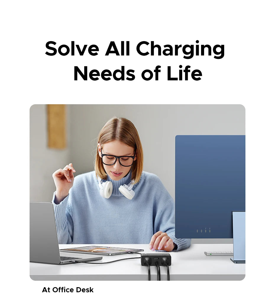 8-in-1 GaN Power Strip with 20W USB-C Fast Charging - 11