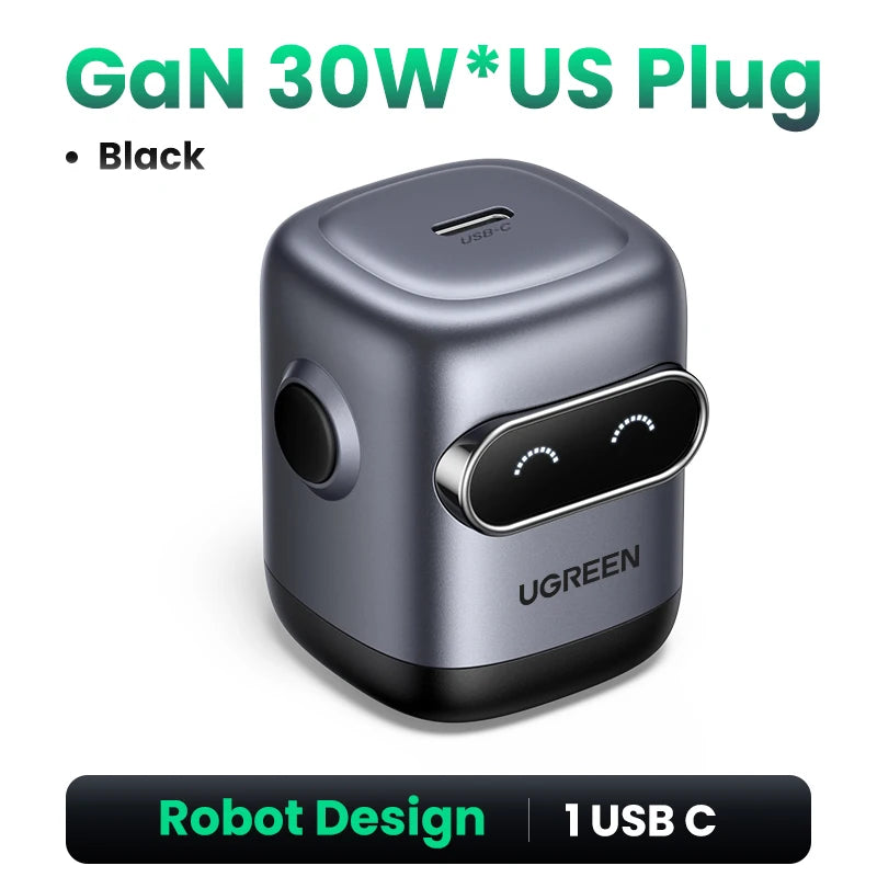 65W GaN Fast Wall Charger with Robot Display