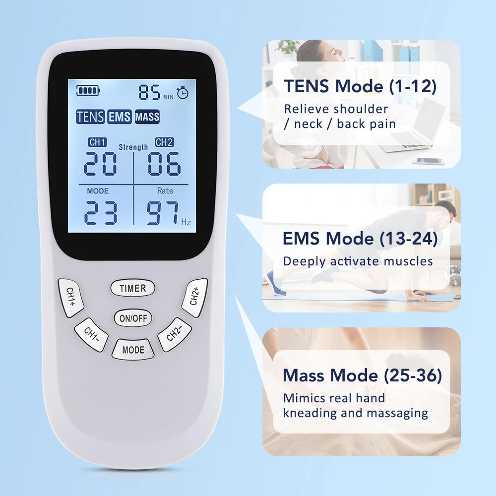 Digital TENS & EMS Muscle Stimulator for Pain Relief