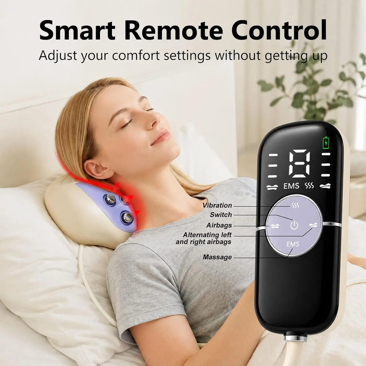 4-in-1 Electric Neck Massager Pillow with Traction and Heat