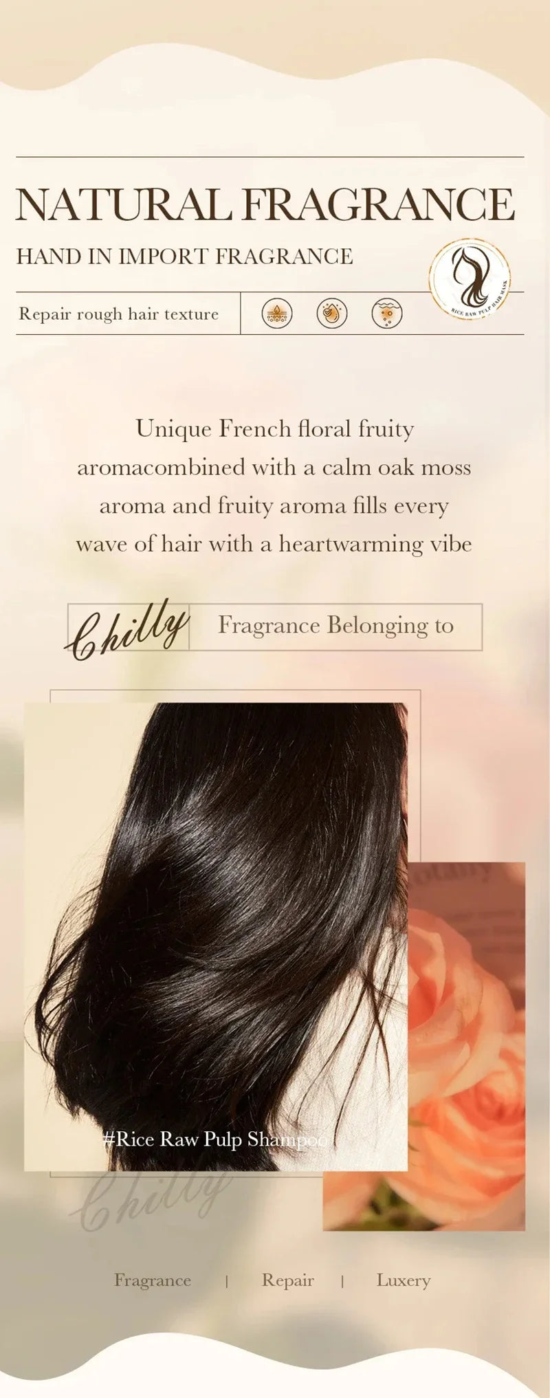 Professional Rice Repair Hair Mask for Dry and Damaged Hair