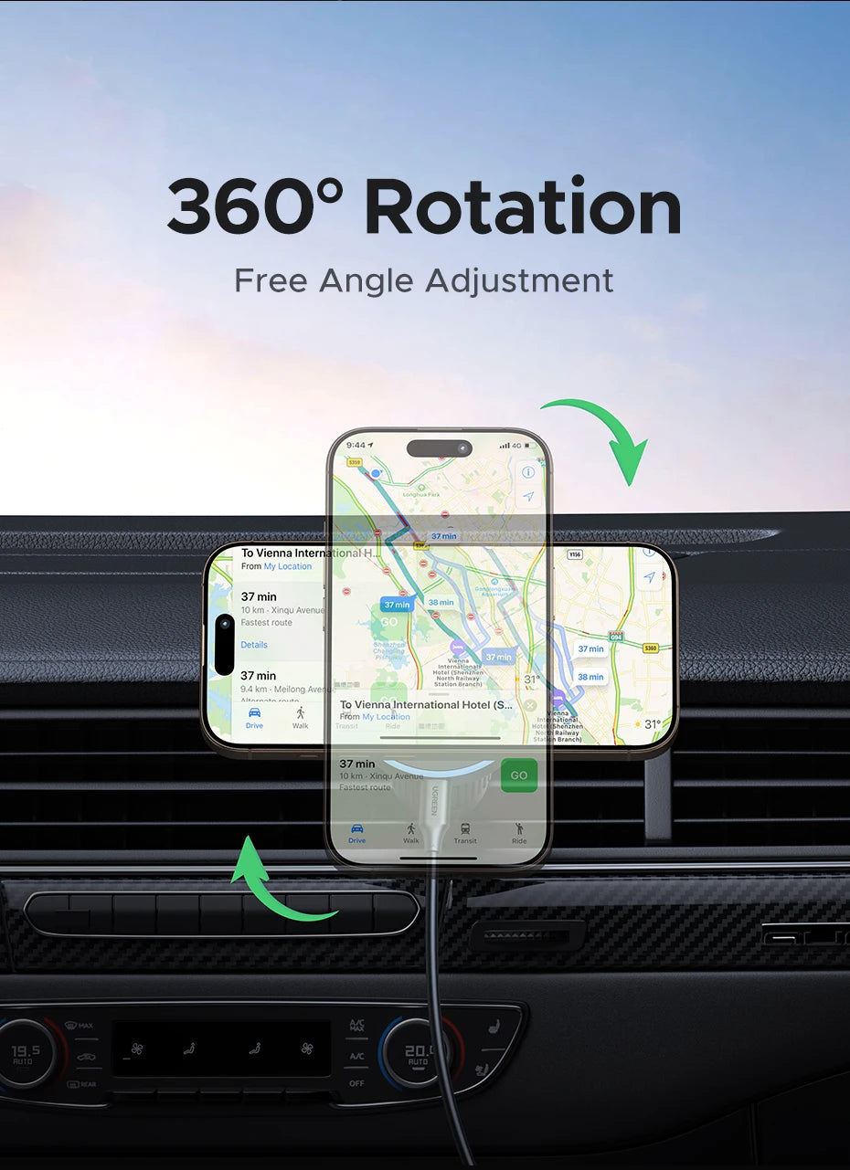15W Qi2 Magnetic Wireless Car Charger for iPhone - 12