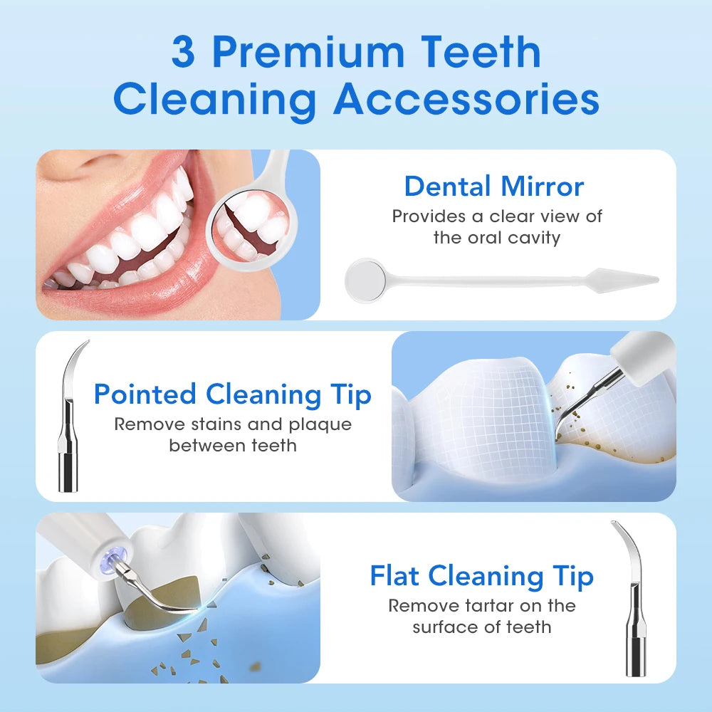 Ultrasonic Electric Teeth Plaque and Tartar Remover Kit - 4
