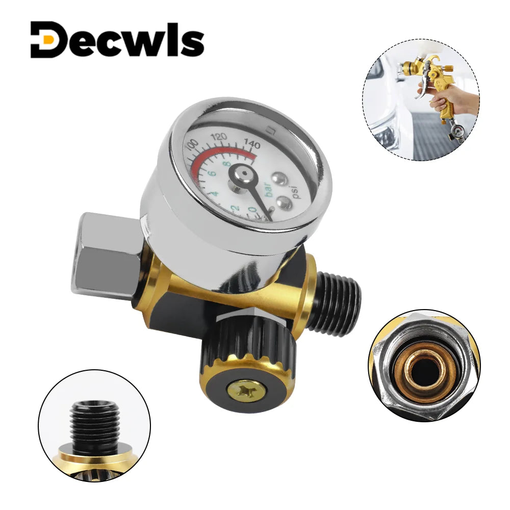 Adjustable Air Spray Gun Pressure Regulator with G1/4 Gauge