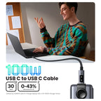 100W USB-C Fast Charging Cable with LED Status Display