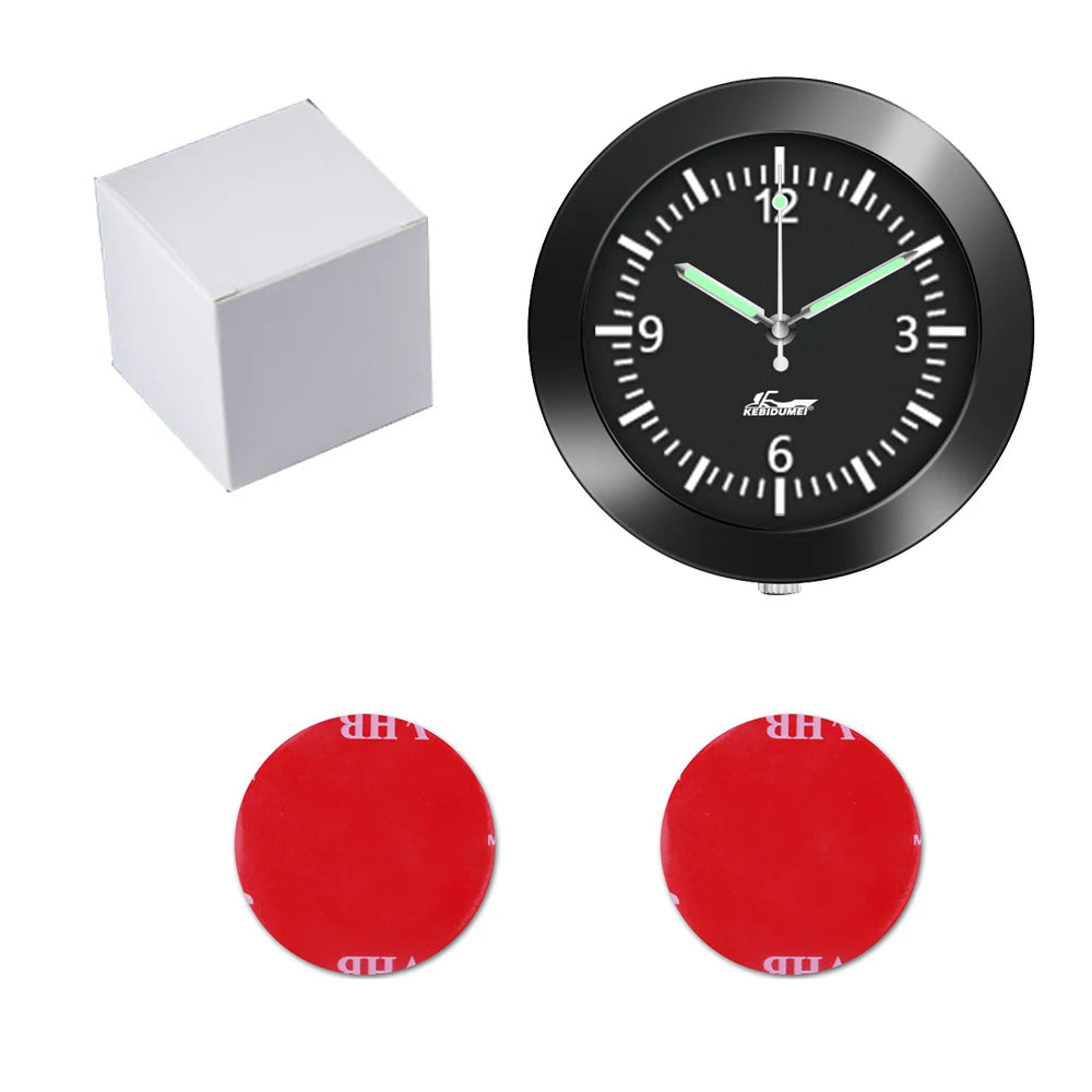 Luminous Quartz Analog Clock for Car Dashboard Boat and Bike