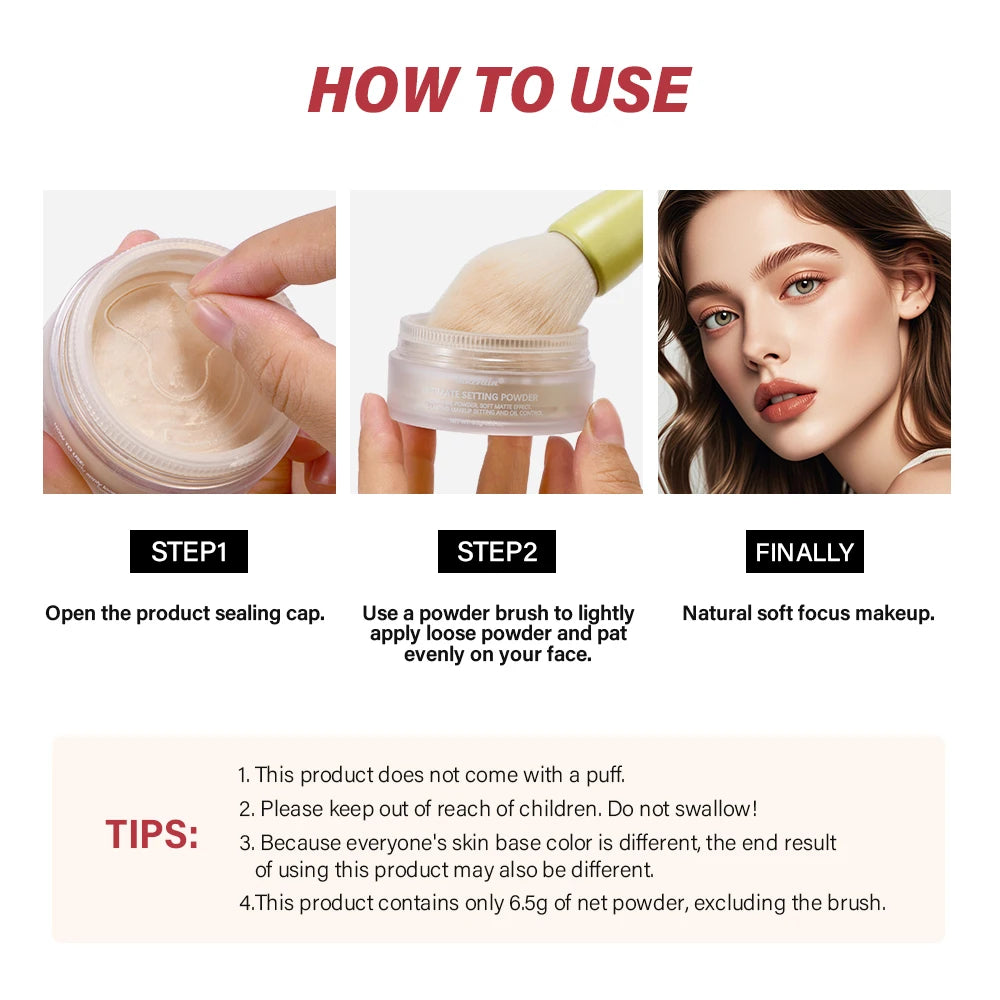 Matte Oil-Control Setting Powder for Flawless Makeup