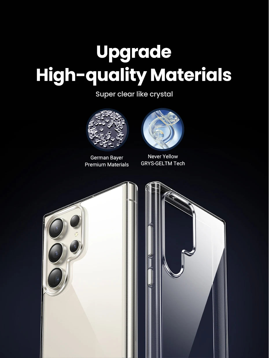 Crystal Clear Shockproof Case for Samsung S25 Ultra, S24 Ultra and S24