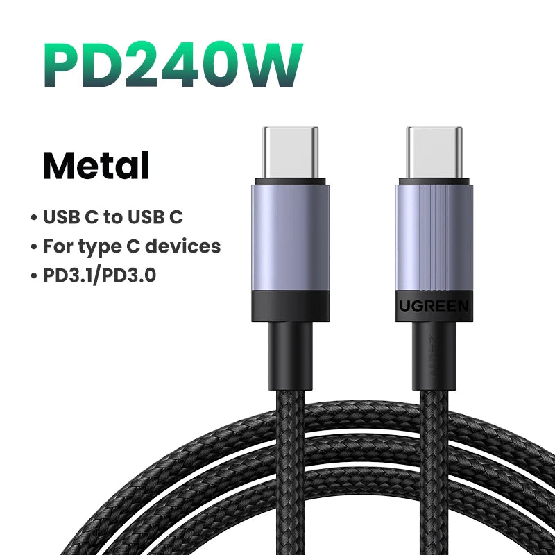 240W USB-C to USB-C Fast Charging and Data Sync Cable - 22
