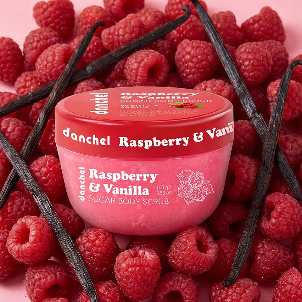 Raspberry Vanilla Sugar Body Scrub for Exfoliation - 17