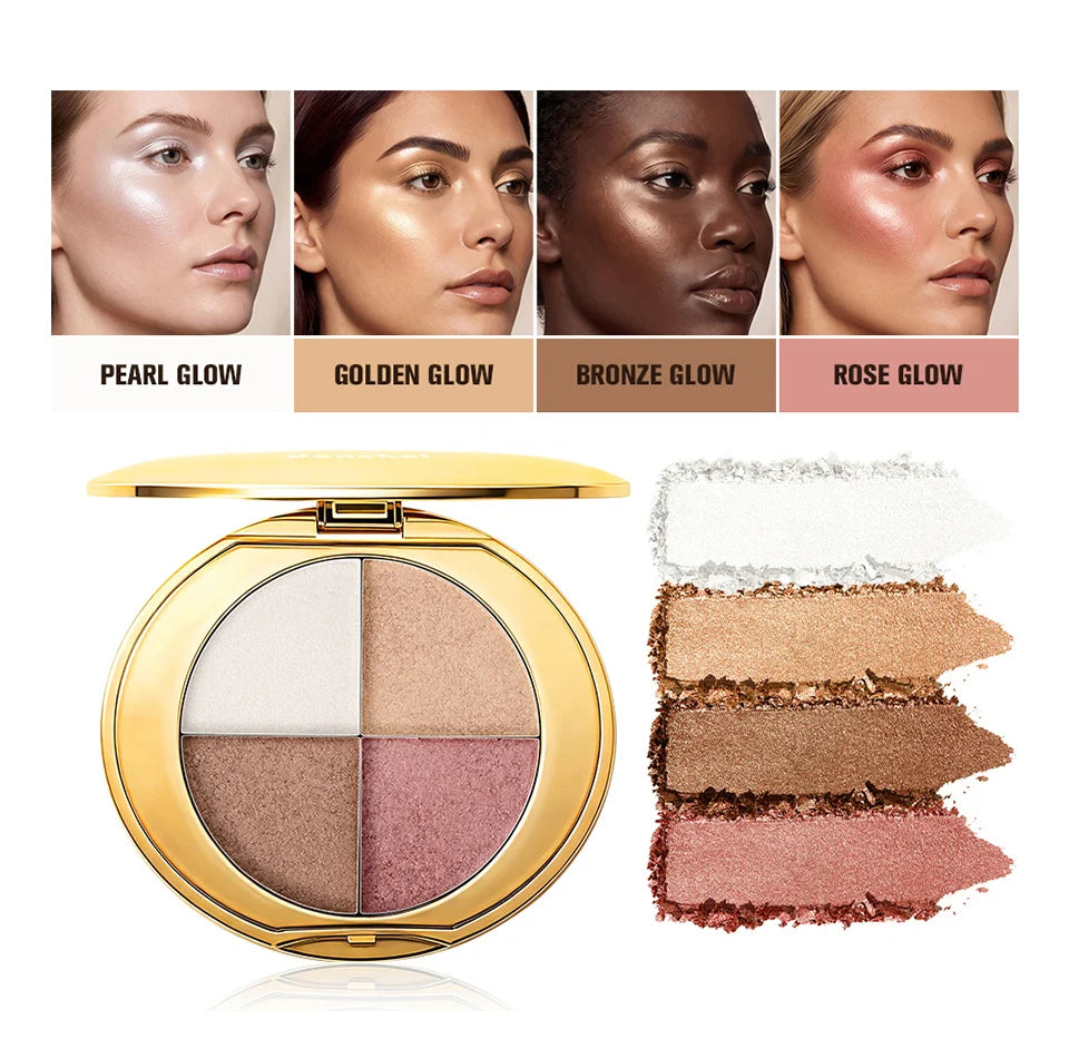 4-Color Highlighting and Contouring Face Makeup Palette - 8