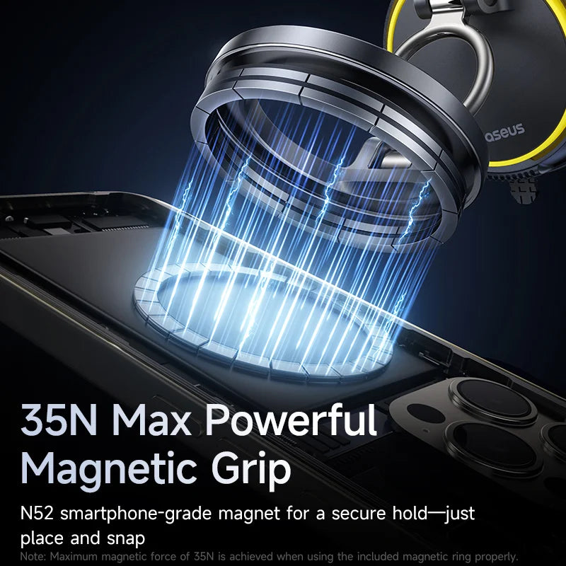 Magnetic Vacuum Suction Car Phone Mount with 360° Rotation