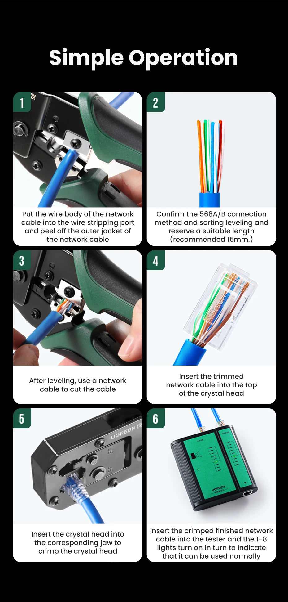 Multifunctional Ethernet Cable Crimper for RJ45 and RJ12 Connectors - 23