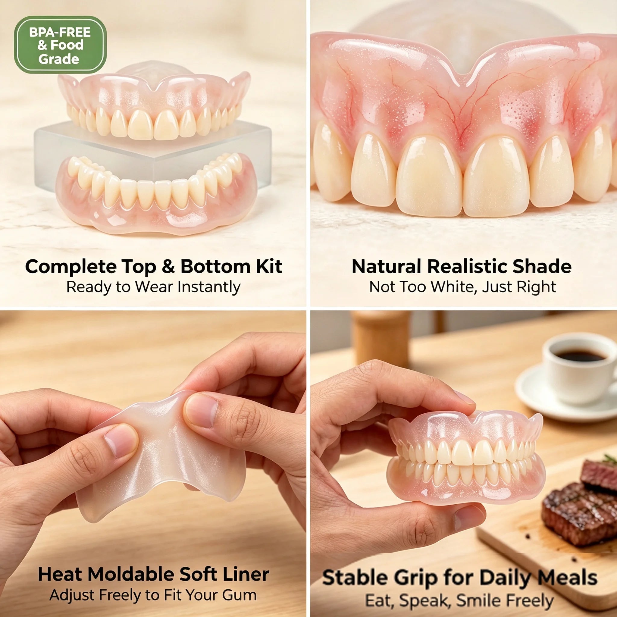 Comfort Fit Silicone Denture Set for Natural Smile - 7