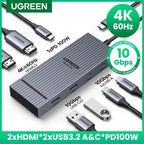 7-in-1 USB-C Hub with Dual 4K 60Hz HDMI and 100W PD Charging