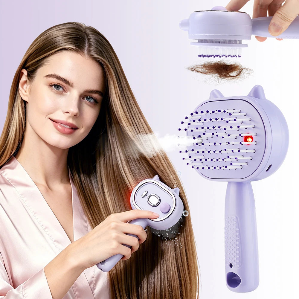 Electric Mist Spray Massage Hair Brush