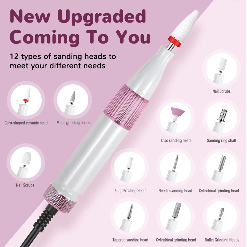 Rechargeable Electric Nail Drill for Manicure and Pedicure