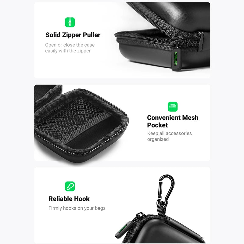 Hard Shell Protective Carrying Case for Earbuds and Small Electronics
