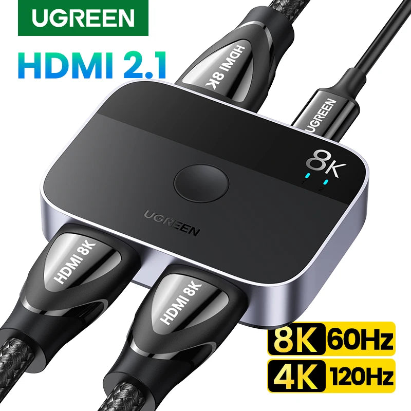 8K 60Hz HDMI 2.1 Switcher 2 In 1 Out