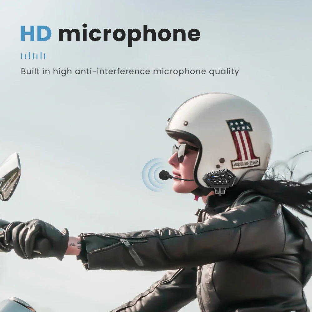 BT-12S Bluetooth 5.0 Motorcycle Helmet Headset with Dual Microphones