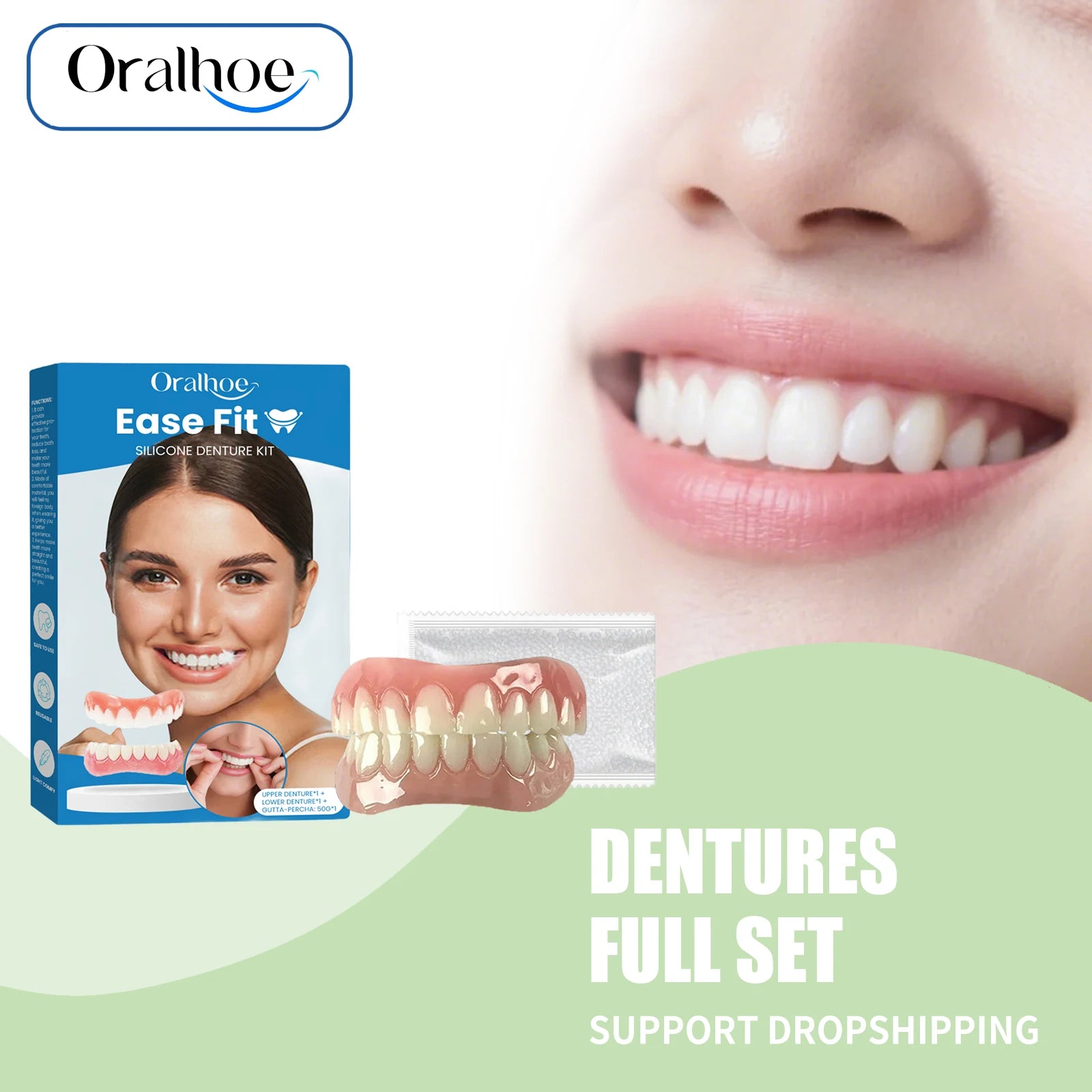 Comfortable Silicone Denture Set for Natural Smile Restoration - 1