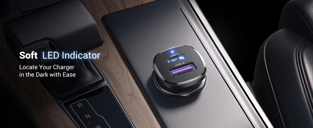 30W Fast USB-C Car Charger with Power Delivery
