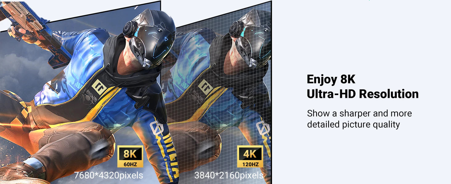 8K 60Hz HDMI Extension Cable for Monitors and Gaming Consoles - 9