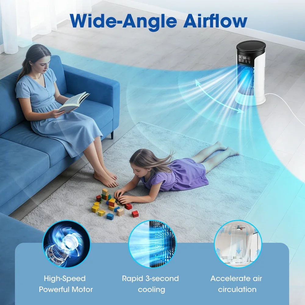 Portable Desktop Air Cooler and Humidifier Fan - 4