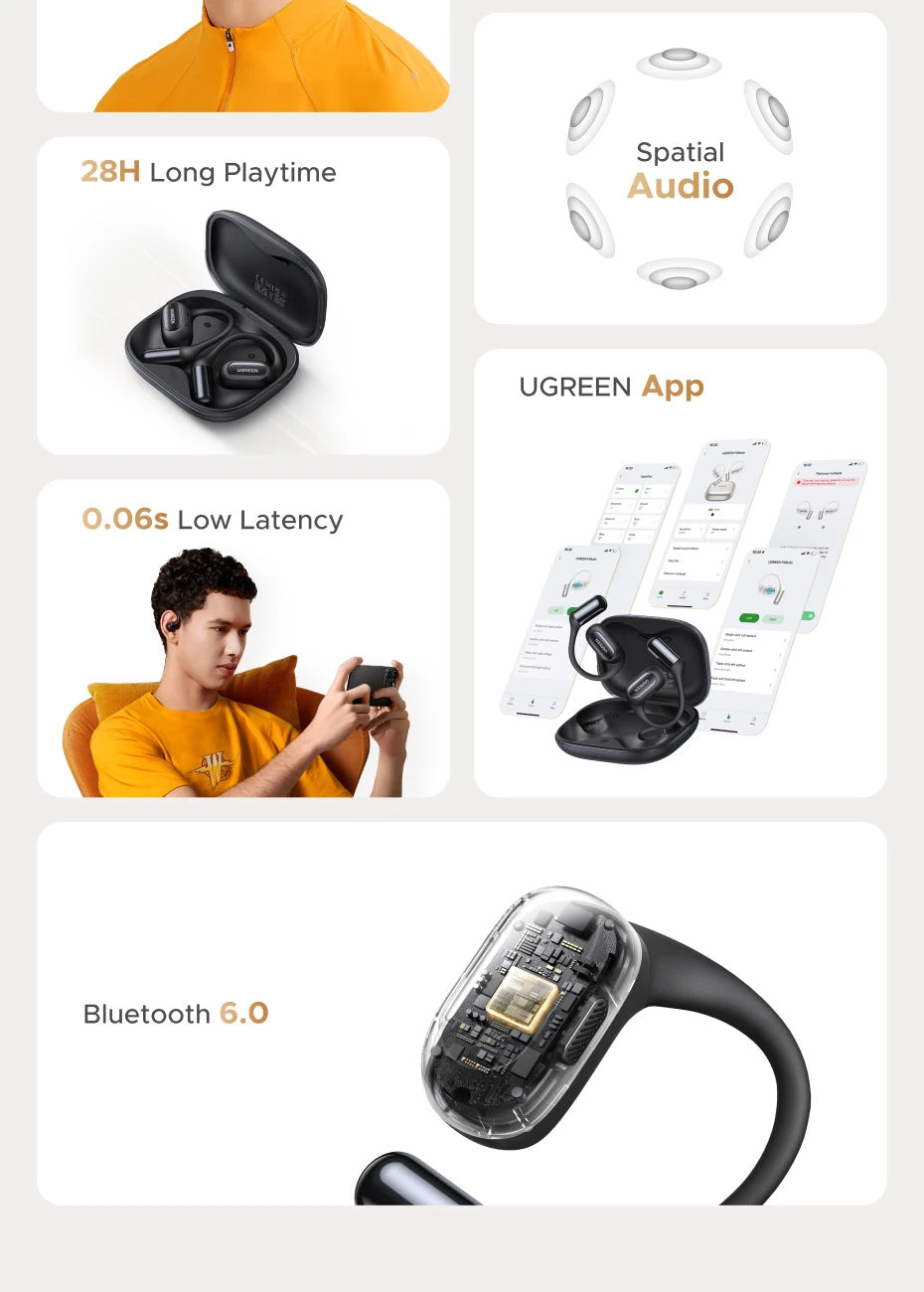 Open-Ear Wireless Bluetooth Sport Earbuds with Charging Case