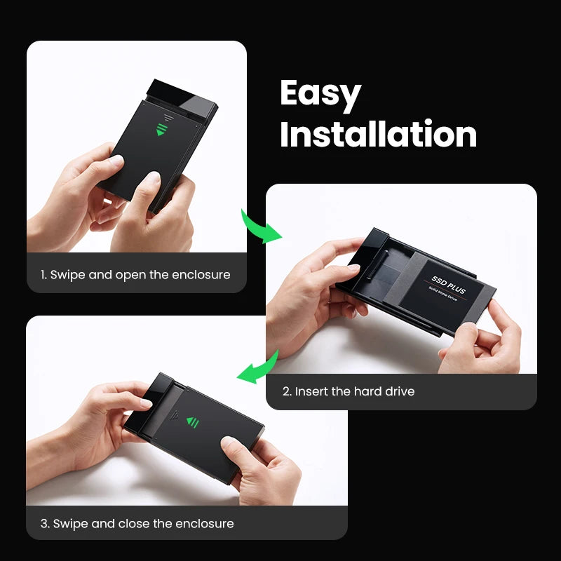 2.5-inch USB 3.1 Hard Drive Enclosure for SATA SSD and HDD