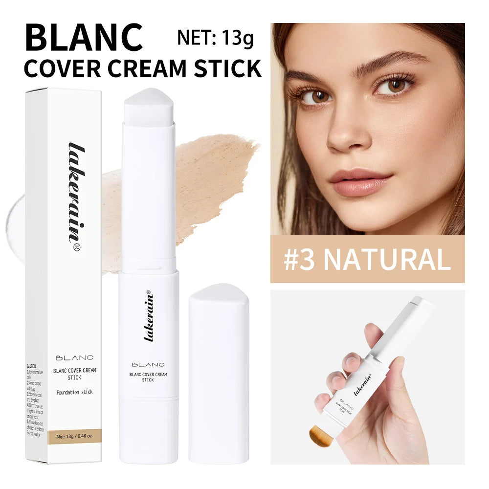 Full Coverage Cream Foundation Stick with Detachable Brush