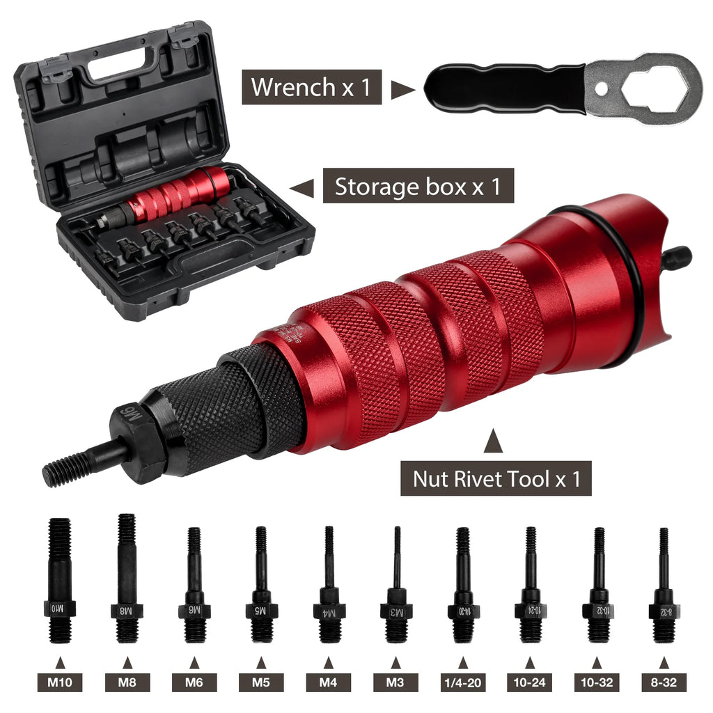 Electric Drill Rivet Nut Gun Adapter Tool Kit