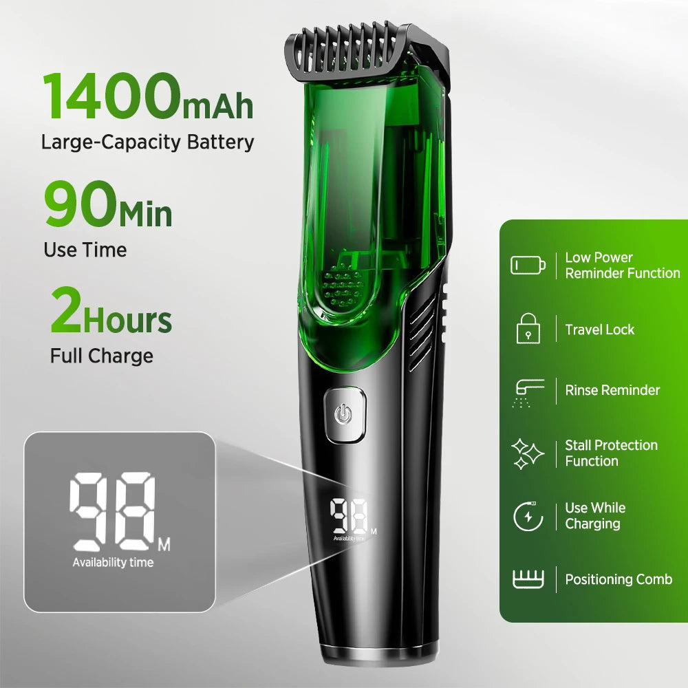 Rechargeable Cordless Vacuum Beard Trimmer for Men - 5