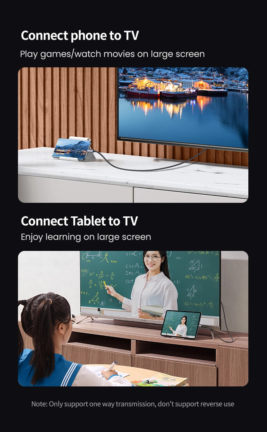 8K USB-C to HDMI Adapter Cable 60Hz High-Speed Video Lead