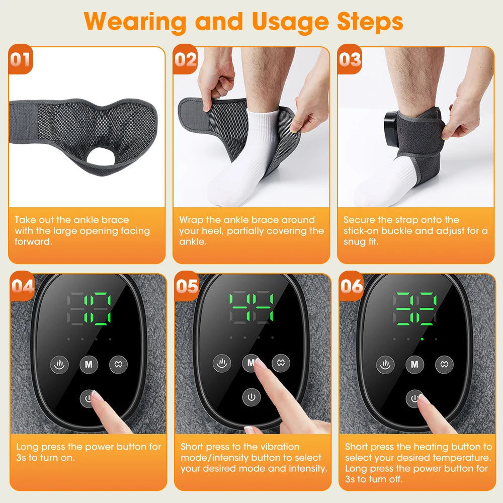 Heated Vibration Ankle Massager for Pain Relief and Relaxation - 15