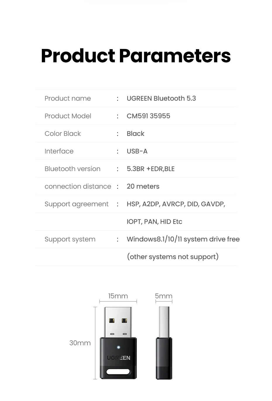 USB Bluetooth 5.3 Adapter for PC Wireless Connectivity - 17