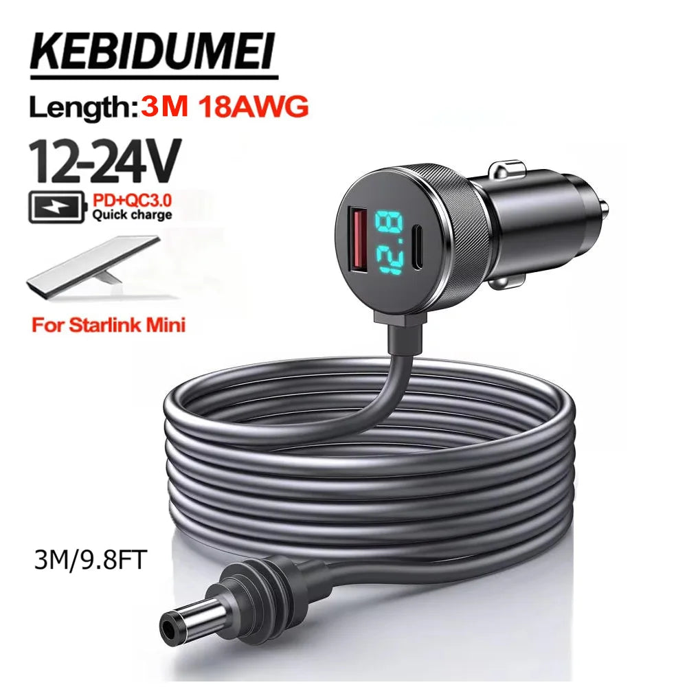 30V 2A Power Adapter for Starlink Mini with Dual USB Charger