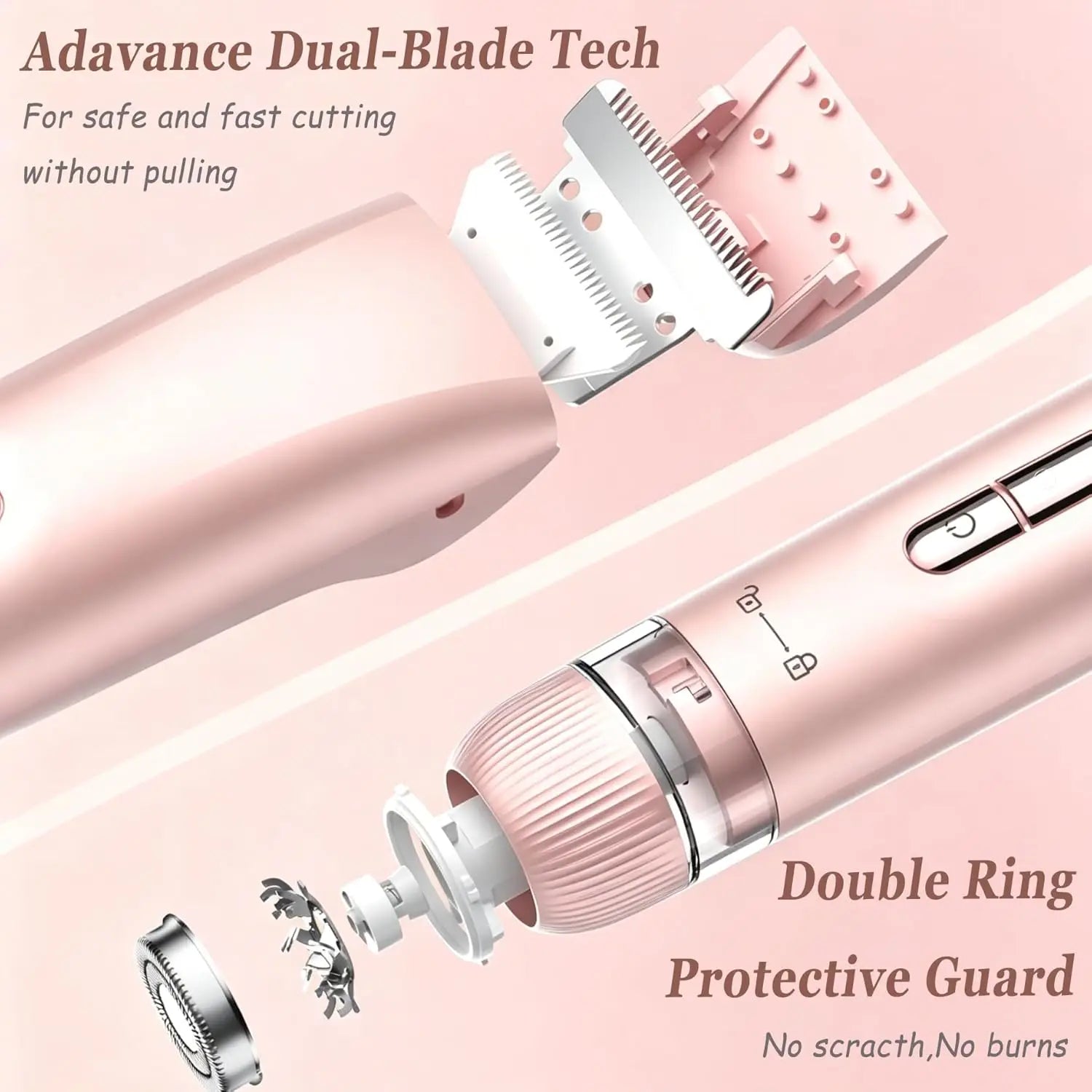 Waterproof 2-in-1 Electric Bikini Trimmer and Body Shaver - 4