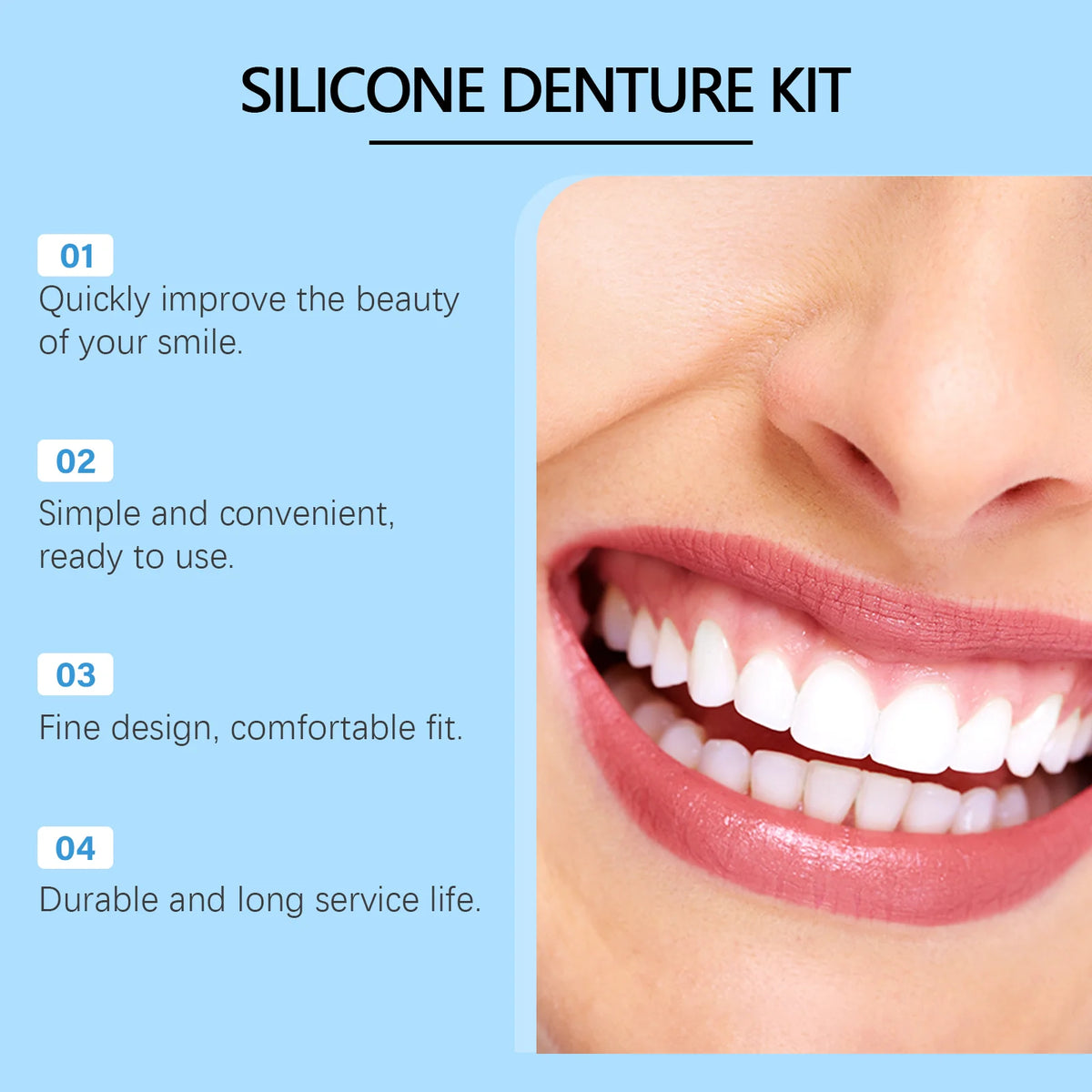 Comfortable Silicone Denture Set for Natural Smile Restoration