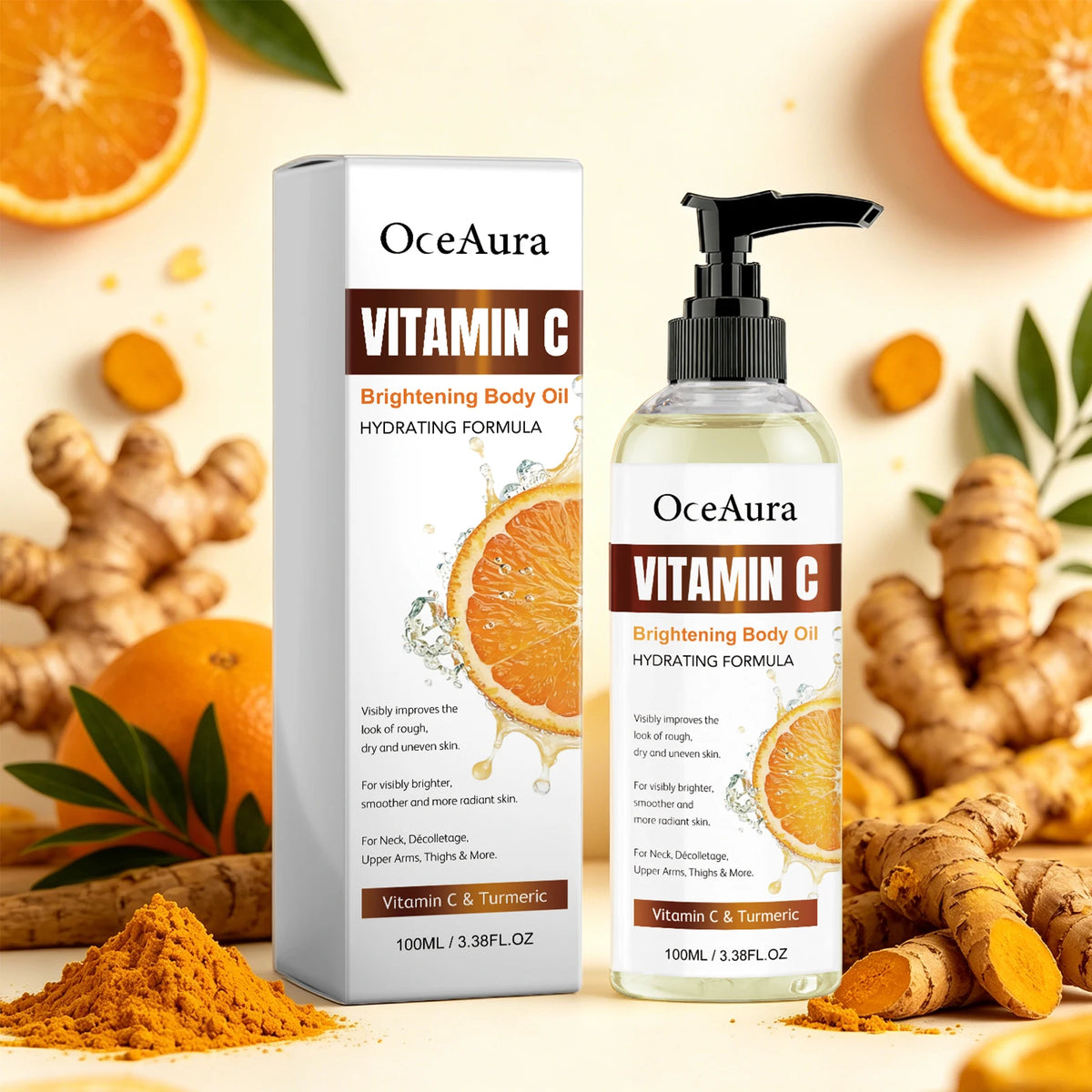 Turmeric Vitamin C Glow Body Oil for Brightening and Hydration