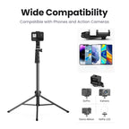 1.7m Extendable Aluminum Phone Tripod with Bluetooth Remote
