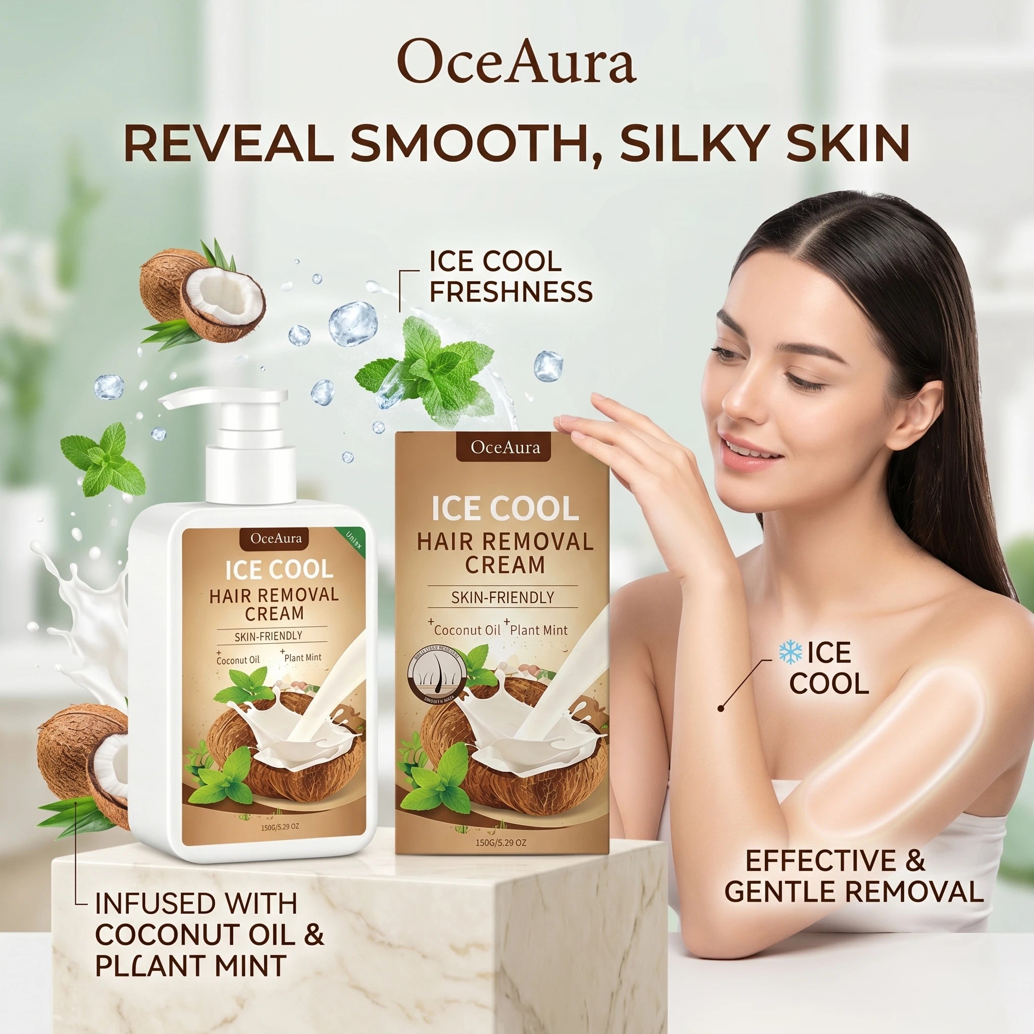 Ice Cool Painless Hair Removal Cream for Face and Body - 9
