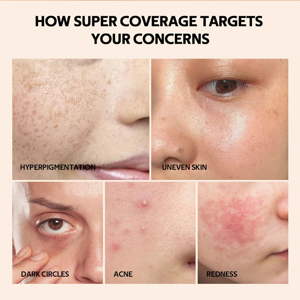 Full Coverage Waterproof Liquid Concealer and Sculpting Foundation