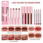 3-Piece Matte Lipstick and Lip Gloss Makeup Set