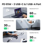 65W GaN Fast Wall Charger with Triple USB-C and USB-A Ports